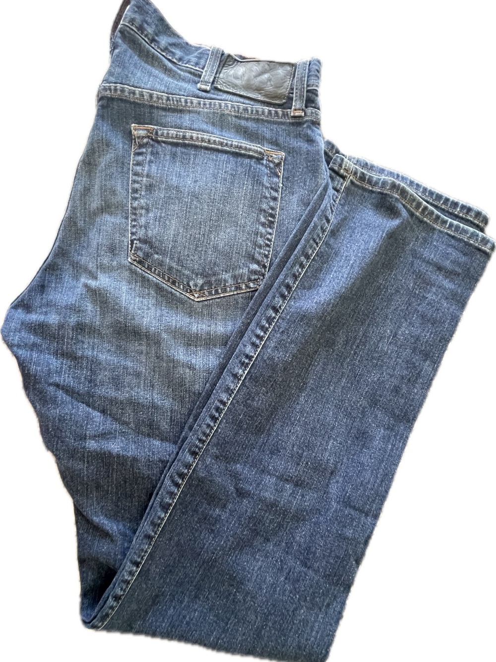 Eddie Bauer Men's Straight Jeans in Medium Blue Denim
